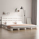 sengeramme uden madras 200x200 cm massivt fyrretræ hvid