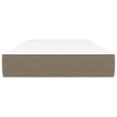 springmadras med pocketfjedre medium 90x190x20 cm stof gråbrun