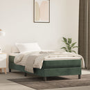 springmadras med pocketfjedre medium 90x190x20 cm fløjl mørkegrøn