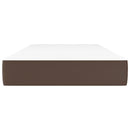 springmadras med pocketfjedre medium 90x200x20 cm kunstlæder brun