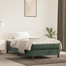 springmadras med pocketfjedre medium 90x200x20 cm fløjl mørkegrøn