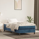 springmadras med pocketfjedre medium 100x200x20 cm fløjl mørkeblå