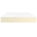 springmadras med pocketfjedre medium 120x200x20 cm kunstlæder creme