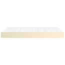 springmadras med pocketfjedre medium 120x200x20 cm kunstlæder creme