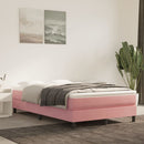 springmadras med pocketfjedre medium 120x200x20 cm fløjl lyserød