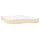 springmadras med pocketfjedre medium 140x190x20 cm stof cremefarvet