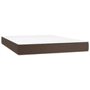 springmadras med pocketfjedre medium 140x190x20 cm kunstlæder brun