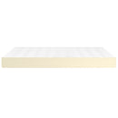 springmadras med pocketfjedre medium 140x200x20 cm kunstlæder creme