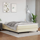 springmadras med pocketfjedre medium 140x200x20 cm kunstlæder creme