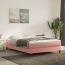springmadras med pocketfjedre medium 140x200x20 cm fløjl lyserød
