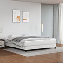 springmadras med pocketfjedre medium 160x200x20 cm kunstlæder hvid