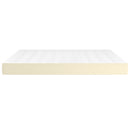 springmadras med pocketfjedre medium 160x200x20 cm kunstlæder creme