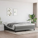 springmadras med pocketfjedre medium 180x200x20 cm stof mørkegrå