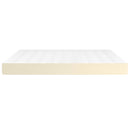 springmadras med pocketfjedre medium 180x200x20 cm kunstlæder creme