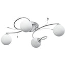 loftlampe med runde glasskærme til 4 G9 LED-pærer