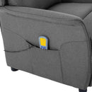 Massagestol med pude Lysegrå 93.5 x 67.5 x 101.5 cm Stof