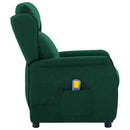Massagestol med pude Mørkegrøn 93.5 x 67.5 x 101.5 cm Stof