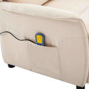 Massagestol med pude Creme 93.5 x 67.5 x 101.5 cm Stof