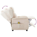 Massagestol med pude Creme 93.5 x 67.5 x 101.5 cm Stof