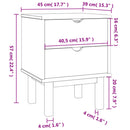 sengebord OTTA 45x39x57 cm massivt fyrretræ