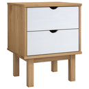 sengebord OTTA 45x39x57 cm massivt fyrretræ brun og hvid