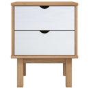 sengebord OTTA 45x39x57 cm massivt fyrretræ brun og hvid