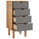 kommode OTTA 45x39x90 cm massivt fyrretræ brun og grå