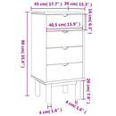 kommode OTTA 45x39x90 cm massivt fyrretræ brun og hvid