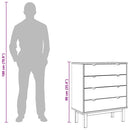 kommode OTTA 76,5x39,5x90 cm massivt fyrretræ