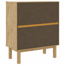 kommode OTTA 76,5x39,5x90 cm massivt fyrretræ brun og hvid