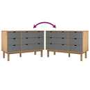 kommode OTTA 111x43x73,5 cm massivt fyrretræ brun og grå