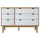 kommode OTTA 111x43x73,5 cm massivt fyrretræ brun og hvid