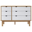 kommode OTTA 111x43x73,5 cm massivt fyrretræ brun og hvid
