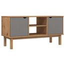 tv-skab OTTA 113,5x43x57 cm massivt fyrretræ brun og grå