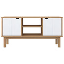 tv-skab OTTA 113,5x43x57 cm massivt fyrretræ brun og hvid