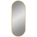 vægspejl 50x20 cm oval guldfarvet