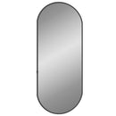 vægspejl 60x25 cm oval sort