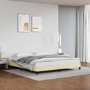sengeramme 180x200 cm kunstlæder cremefarvet
