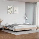 sengeramme 200x200 cm kunstlæder cappuccinofarvet