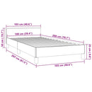 Sengeramme uden madras Mørkegrå 100x200 cm Fløjl