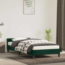 Sengeramme uden madras Mørkegrøn 100x200 cm Fløjl