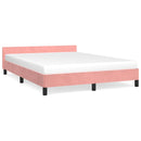 Sengeramme med hovedgærde uden madras Pink 140x190 cm Fløjl
