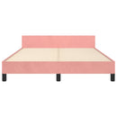 Sengeramme med hovedgærde uden madras Pink 140x190 cm Fløjl