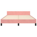 Sengeramme med hovedgærde uden madras Pink 140x200 cm Velour
