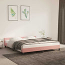 Sengeramme med hovedgærde uden madras Pink 160x200 cm Fløjl