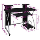 computerbord 110x52x88,5 cm konstrueret træ sort