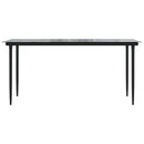 havebord 160x80x74 cm stål og hærdet glas sort