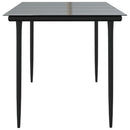 havebord 160x80x74 cm stål og hærdet glas sort