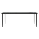 havebord 200x100x74 cm stål og hærdet glas sort
