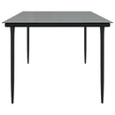 havebord 200x100x74 cm stål og hærdet glas sort
